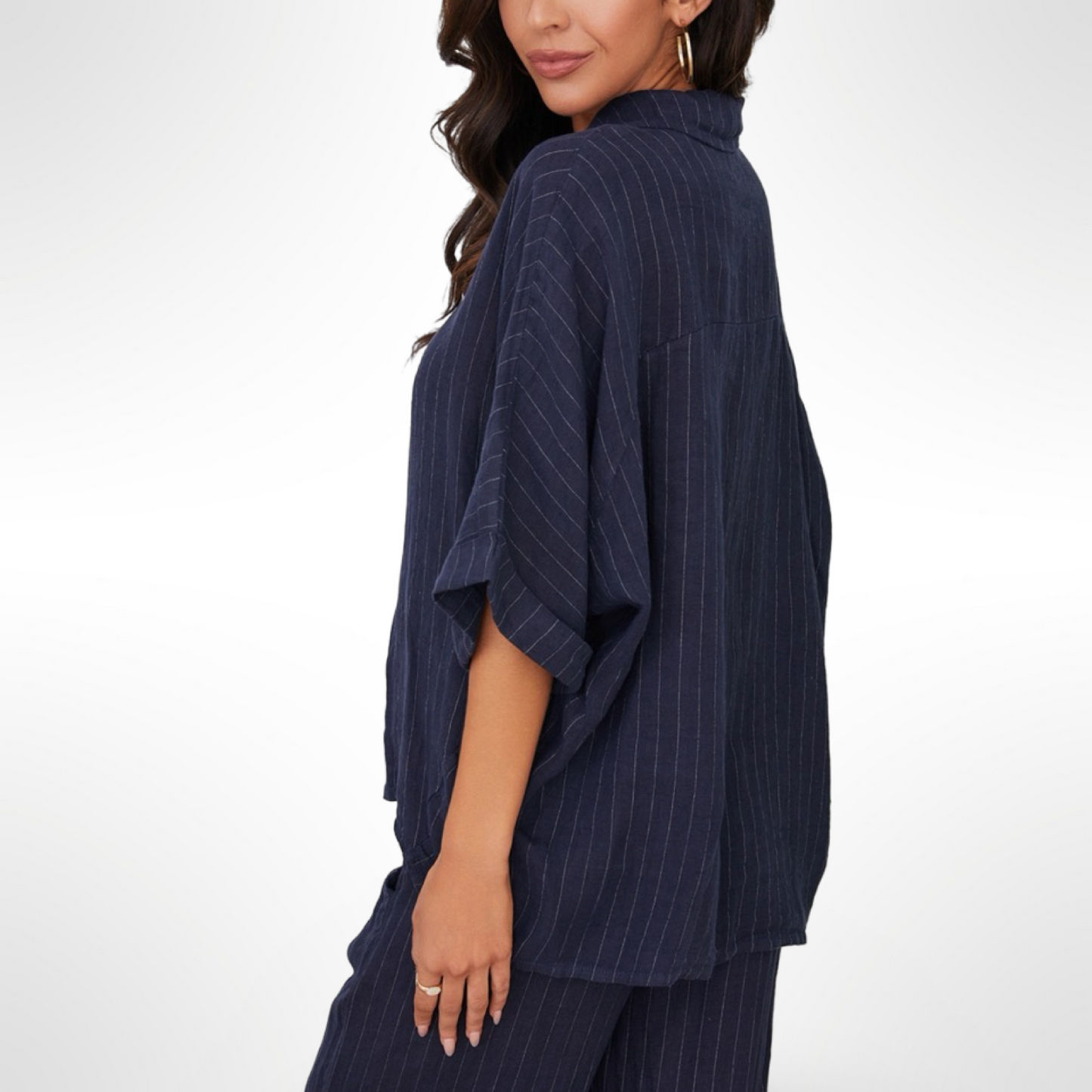 Linen Pinstripe Top