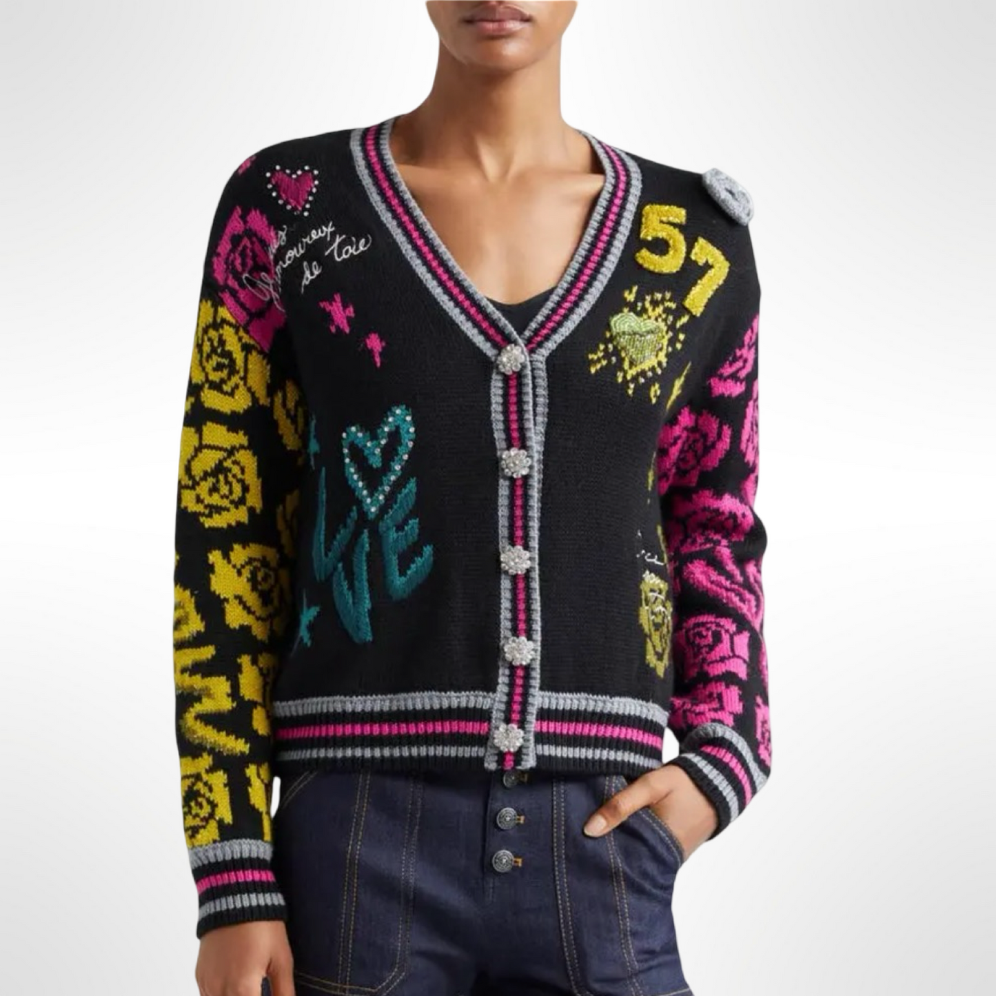 Cinq a Sept Collage Cardigan